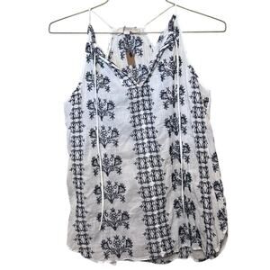 Ann Taylor Loft White Embroidered Cotton Halter Tank Top Size Small